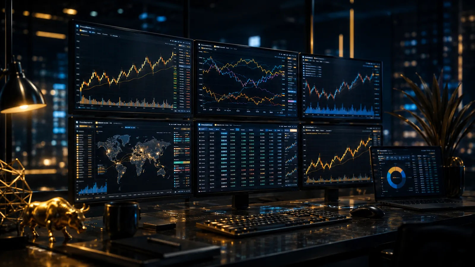 A professional trading command centre representing the transition from simulated to live market execution.